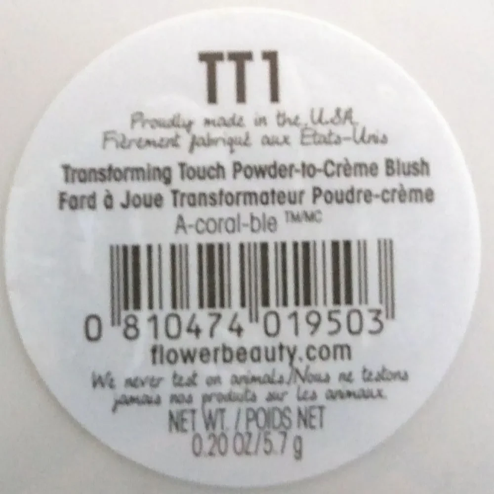 Flower Beauty Transforming POWDER-TO-CREAM Blush TT1 A-Coral-Ble Drew Barrymore